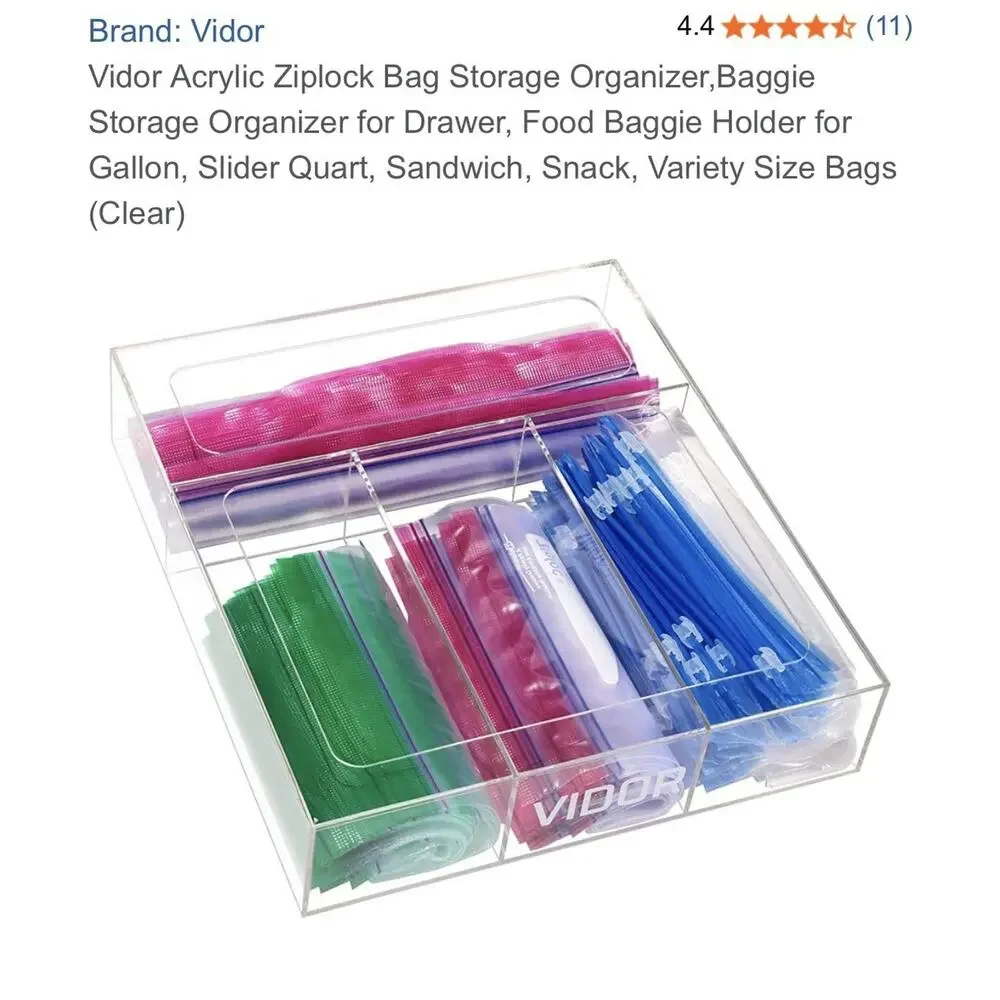 Acrylic Bags Storage Organizer - Baggie Bags Drawer Organizer & Plastic Food ...